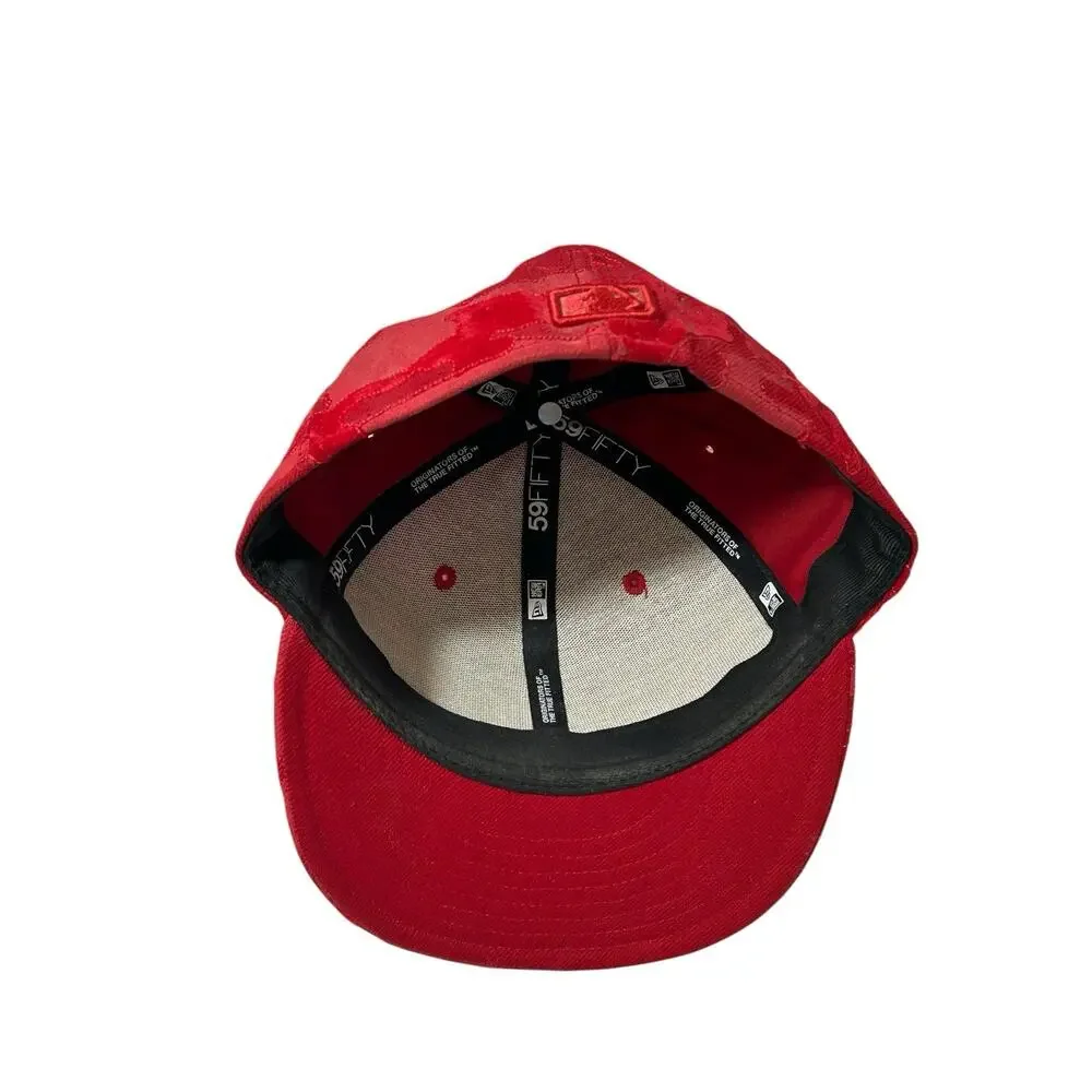 RARE Exclusive New Era 59Fifty 7 New York Yankees RED Hat Cap DISCONTINUED